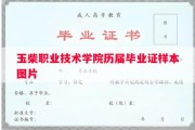玉柴职业技术学院历届毕业证样本图片