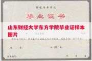 山东财经大学东方学院毕业证样本图片
