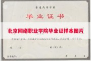 北京网络职业学院毕业证样本图片