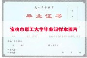 宝鸡市职工大学毕业证样本图片