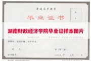 湖南财政经济学院毕业证样本图片