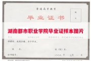 湖南都市职业学院毕业证样本图片