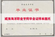 威海海洋职业学院毕业证样本图片