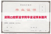 资阳口腔职业学院毕业证样本图片
