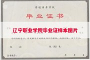 辽宁职业学院毕业证样本图片