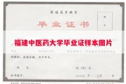 福建中医药大学毕业证样本图片
