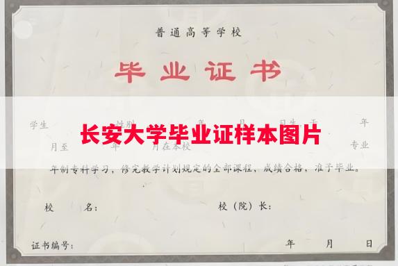 长安大学毕业证样本图片