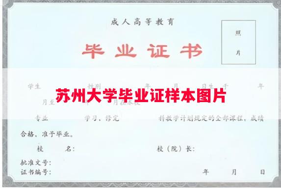 苏州大学毕业证样本图片