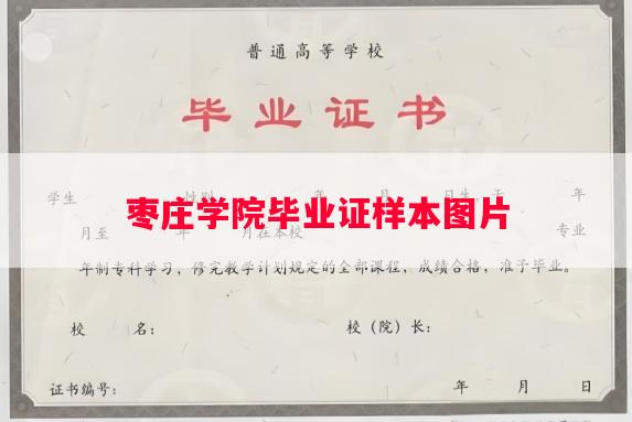 枣庄学院毕业证样本图片