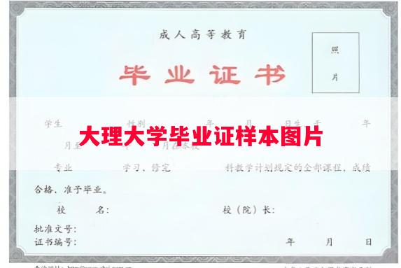 大理大学毕业证样本图片