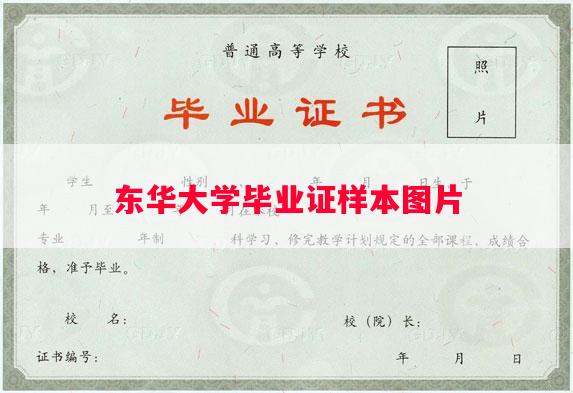 东华大学毕业证样本图片