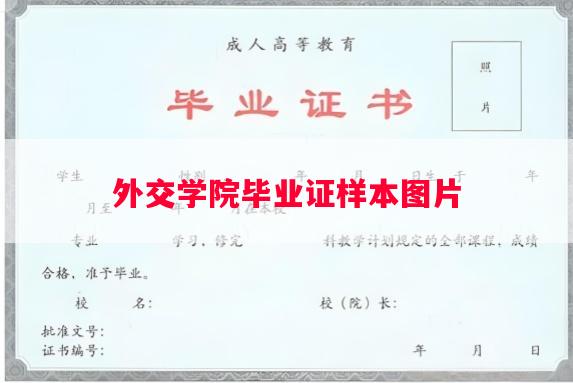 外交学院毕业证样本图片