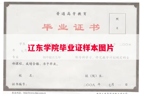 辽东学院毕业证样本图片