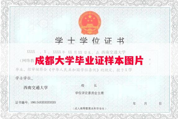 成都大学毕业证样本图片