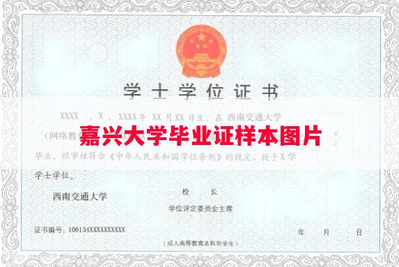 嘉兴大学毕业证样本图片