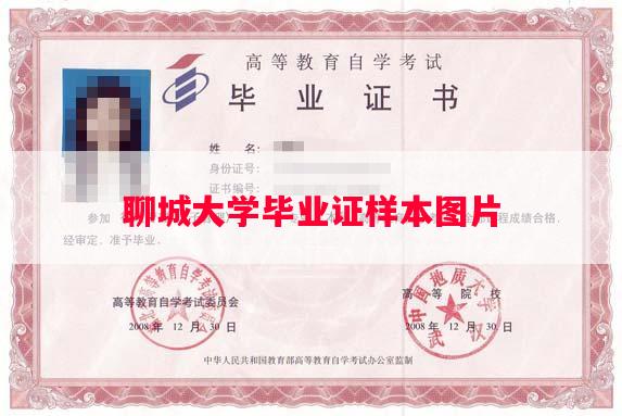 聊城大学毕业证样本图片