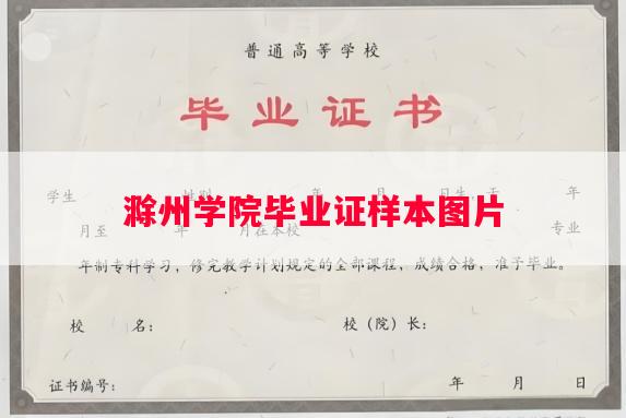 滁州学院毕业证样本图片
