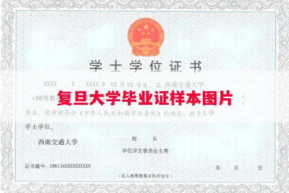 复旦大学毕业证样本图片