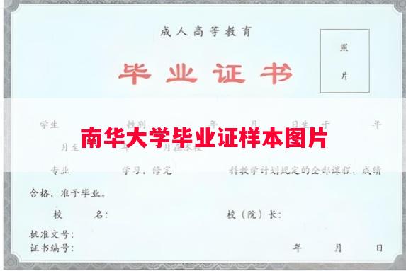 南华大学毕业证样本图片