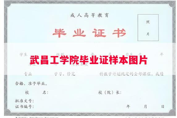 武昌工学院毕业证样本图片