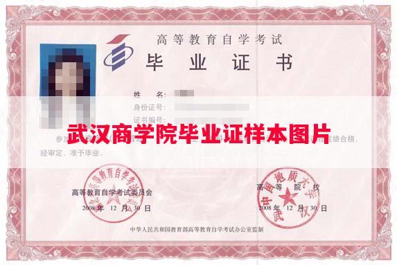 武汉商学院毕业证样本图片