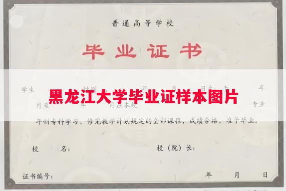 黑龙江大学毕业证样本图片