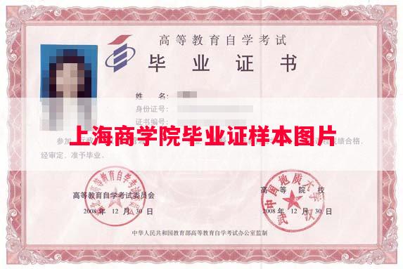 上海商学院毕业证样本图片