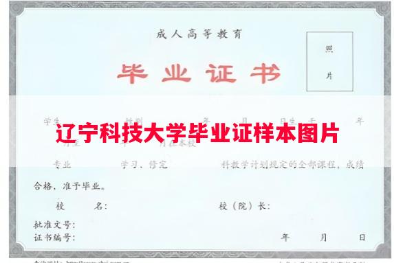 辽宁科技大学毕业证样本图片