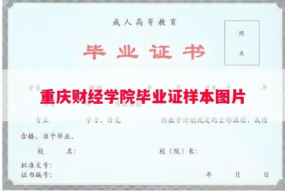 重庆财经学院毕业证样本图片