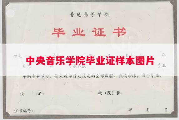 中央音乐学院毕业证样本图片