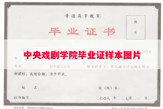 中央戏剧学院毕业证样本图片