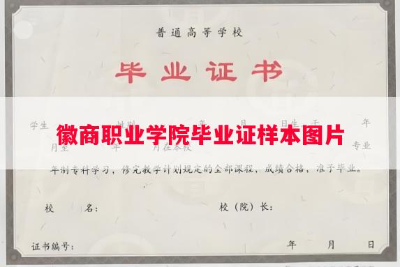 徽商职业学院毕业证样本图片