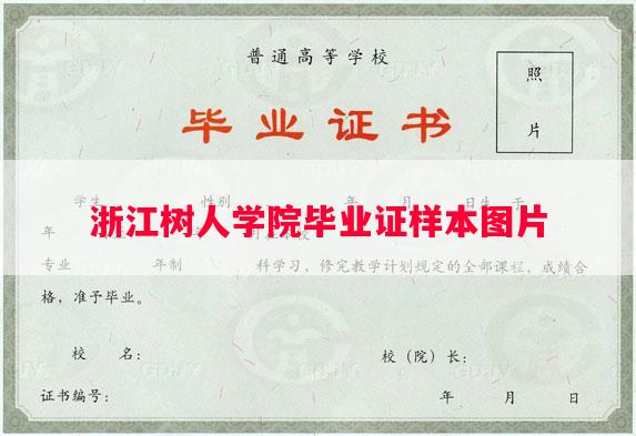 浙江树人学院毕业证样本图片