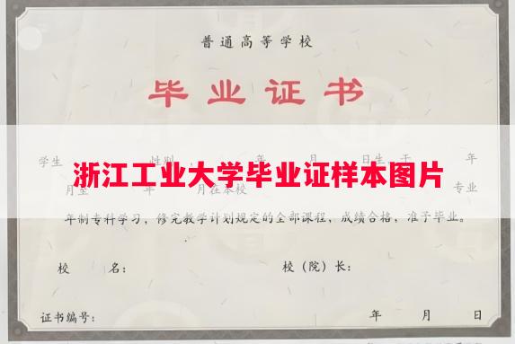浙江工业大学毕业证样本图片