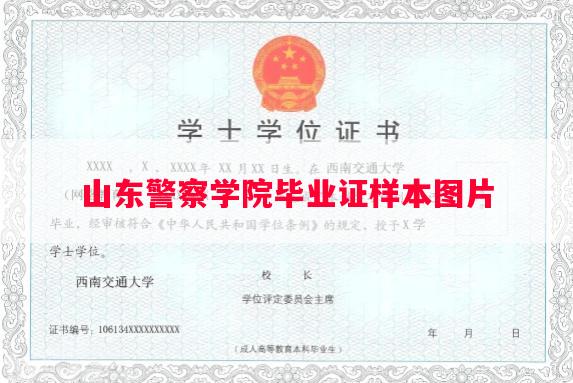 山东警察学院毕业证样本图片