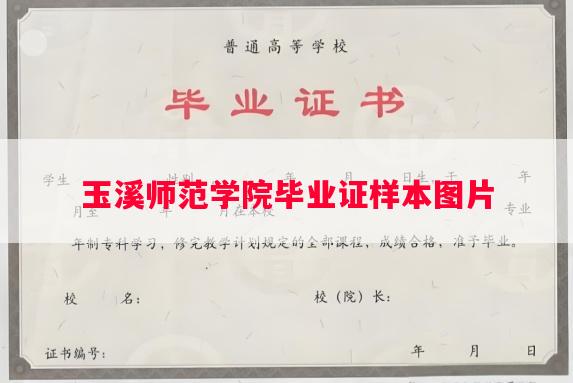 玉溪师范学院毕业证样本图片
