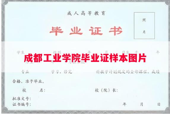成都工业学院毕业证样本图片