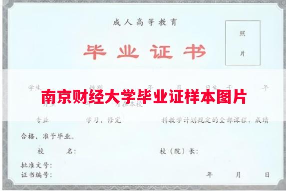 南京财经大学毕业证样本图片