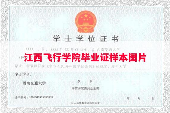 江西飞行学院毕业证样本图片