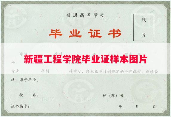 新疆工程学院毕业证样本图片