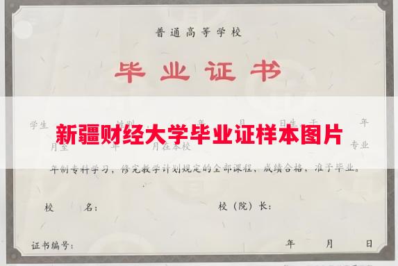 新疆财经大学毕业证样本图片