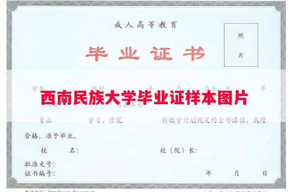 西南民族大学毕业证样本图片