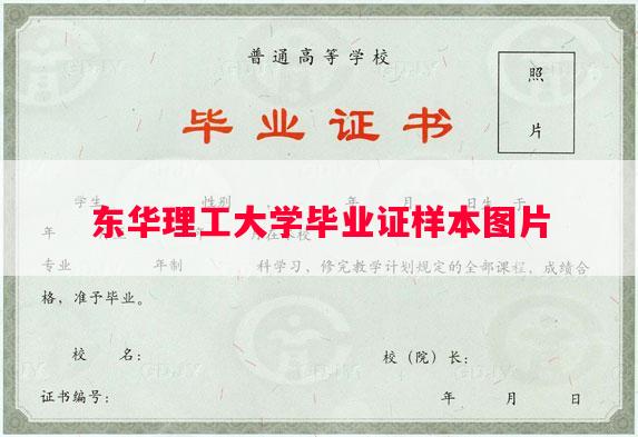 东华理工大学毕业证样本图片