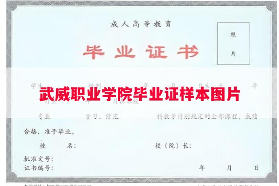 武威职业学院毕业证样本图片