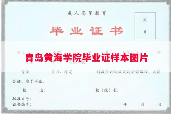 青岛黄海学院毕业证样本图片