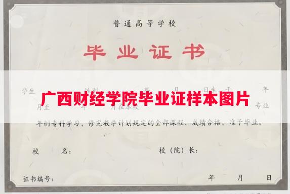 广西财经学院毕业证样本图片