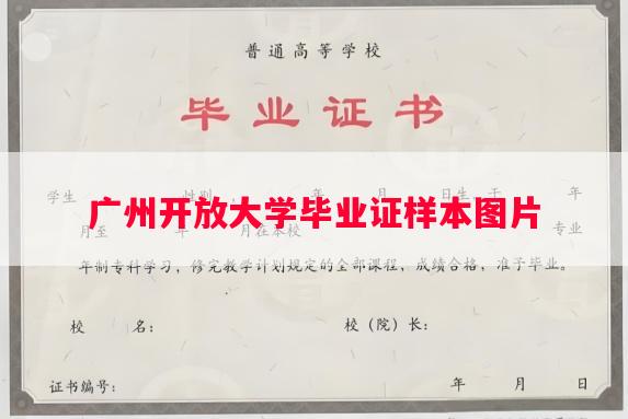 广州开放大学毕业证样本图片