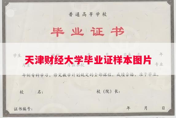 天津财经大学毕业证样本图片