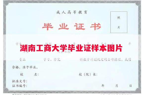 湖南工商大学毕业证样本图片