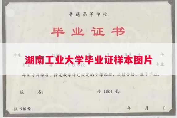 湖南工业大学毕业证样本图片